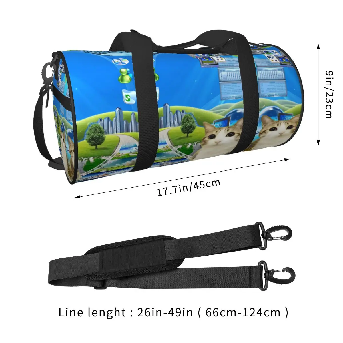 Decora Meowl Gym Bag Portable Sports Bags Large Swimming Custom Handbag Colorful Fitness Bag For Men