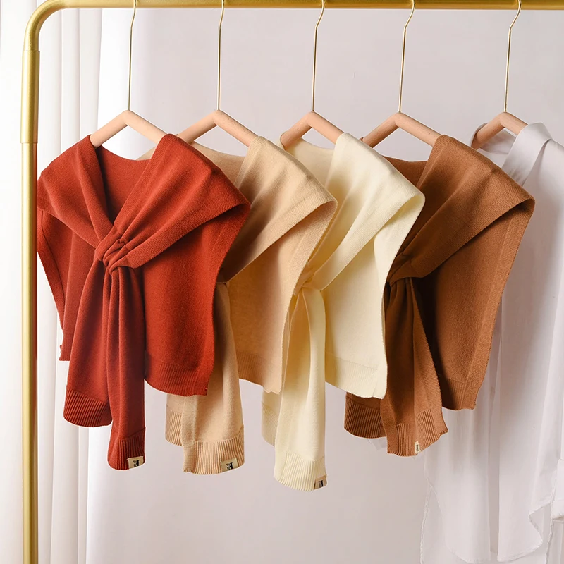 

2025 модный универсальный вязаный шарф-шаль, женские высококачественные накидки с рубашками, модные тонкие защитные приспособления для шеи на весну и осень