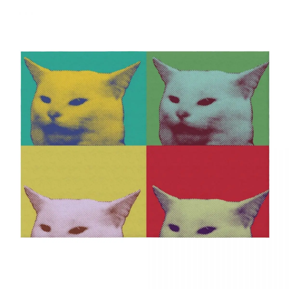 

Pop art yelling cat meme Throw Blanket bed plaid Multi-Purpose for sofa Summer Beddings Blankets