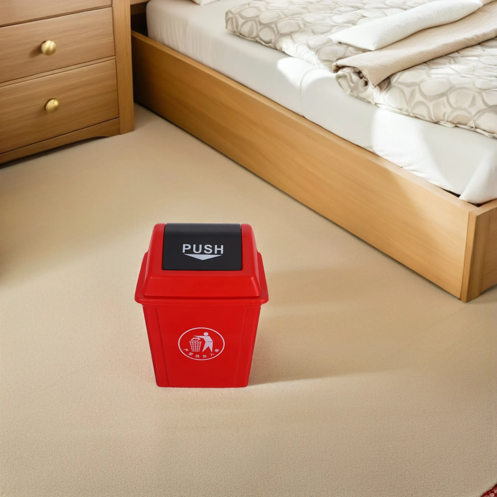 

10L Swing Lid Garbage Can Plastic Trash Bin For Home Kitchen Office Patio Restaurant Use Easy Disposal Container