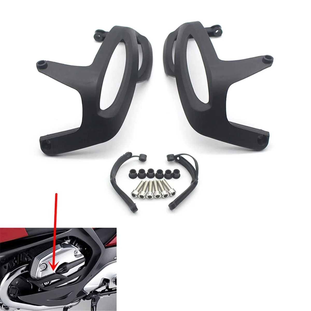 

Motorcycle Engine Guard-Motorcycle Engine Guard Side Cover Cylinder Head Guard Protector for R1200R R1200RT R1200GS