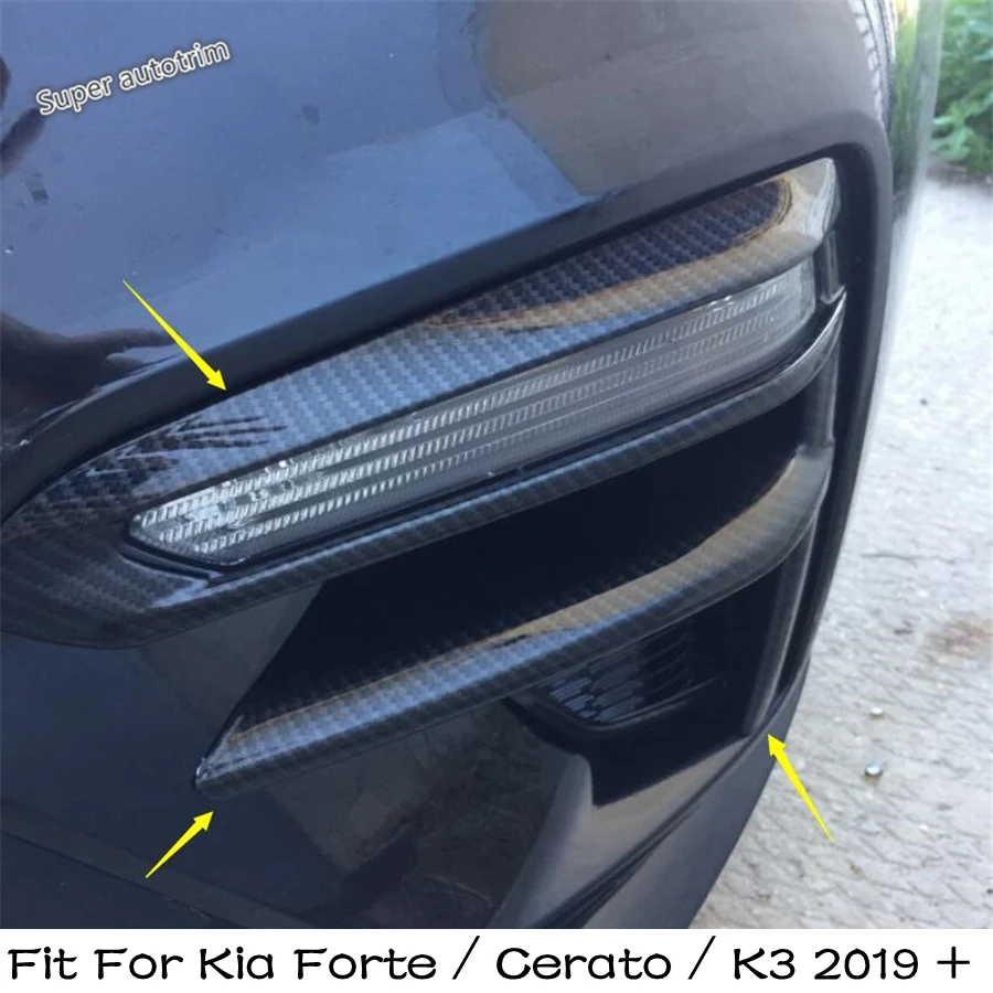 

Front Fog Lamp Light Eyebrow Frame Decoration Cover Trim For Kia Forte / Cerato / K3 2019 - 2021 ABS Carbon Fiber Accessories