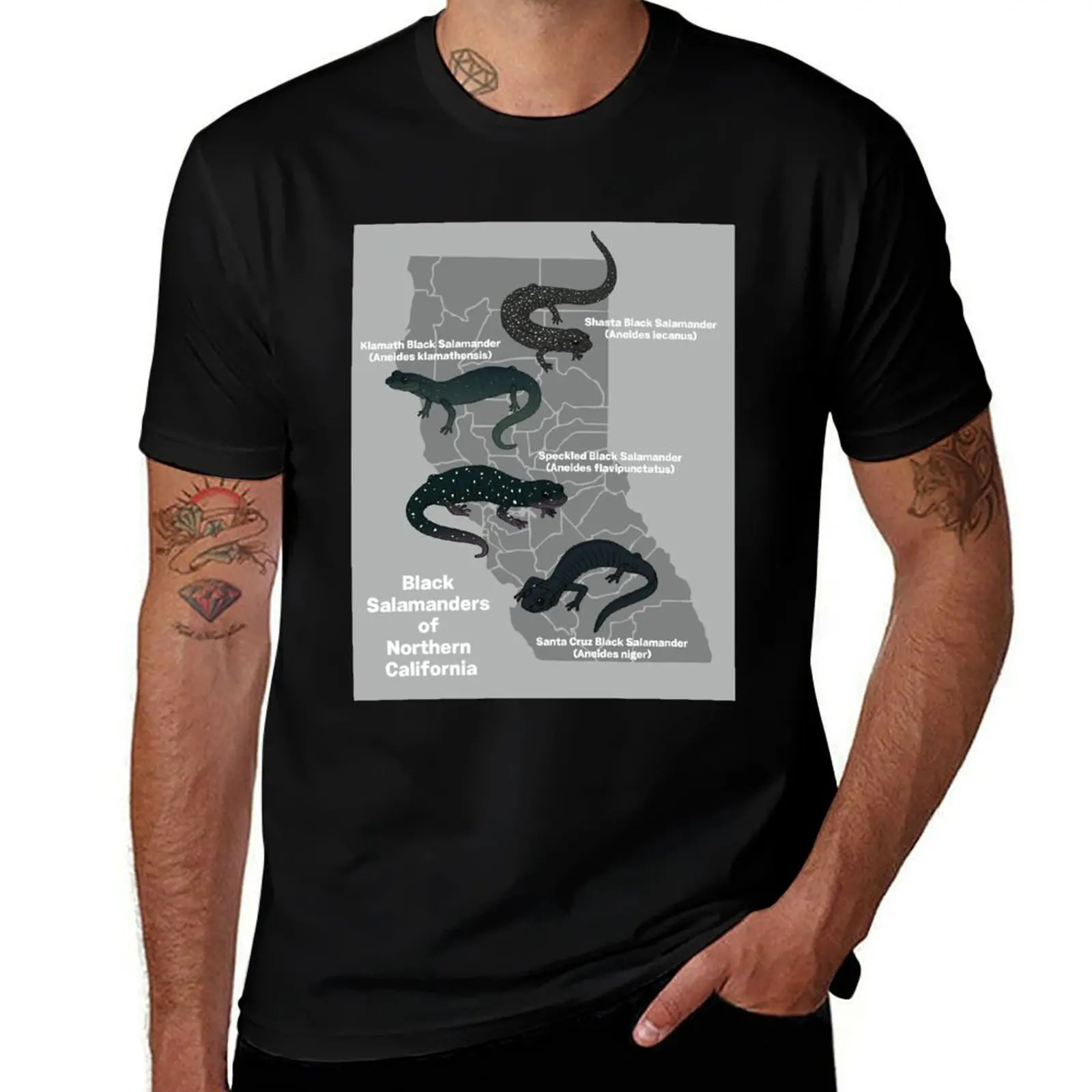 Black Salamanders of Northern California T-Shirt Lightweight Print T-Shirt