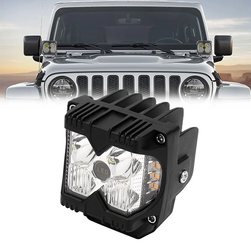 

3" Side Shooter LED Work Lamp Car Front Rear White Yellow Driving Pod Light for Truck ATV Off-Road Jeep Wrangler IP67 Waterproof