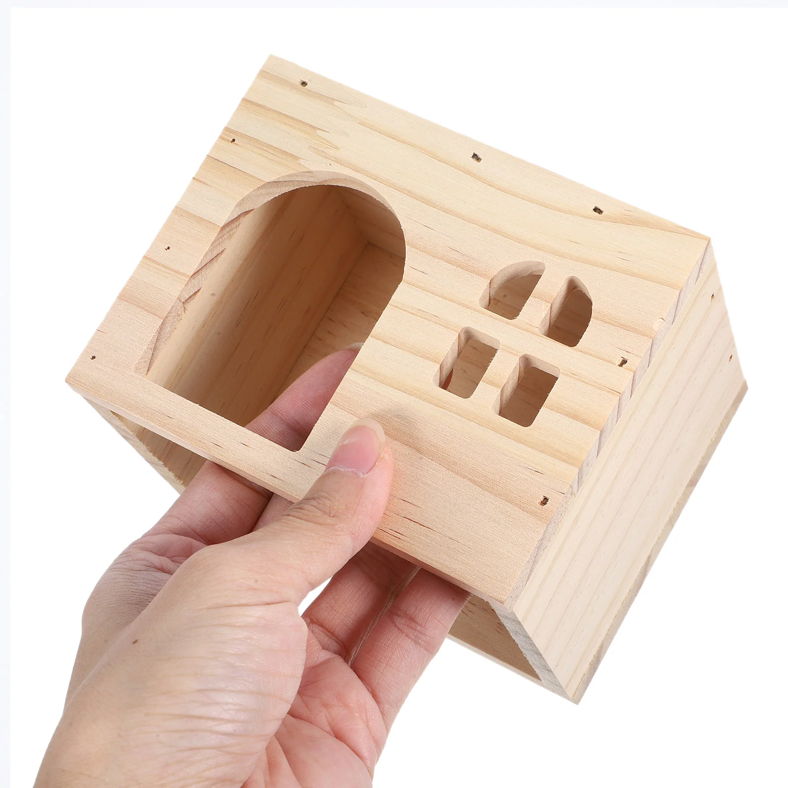 Hamster Hideout House Bunny Chinchilla Toys Small Animal Houses Castle for Rabbits Wooden Hideouts Delicate Hut and