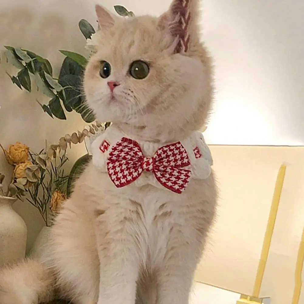 Cute Pet Collar with Bow Decoration Pet Collar Lace Design Stylish Lace Bow Cat Collar Set with Pet for Comfortable for Cats