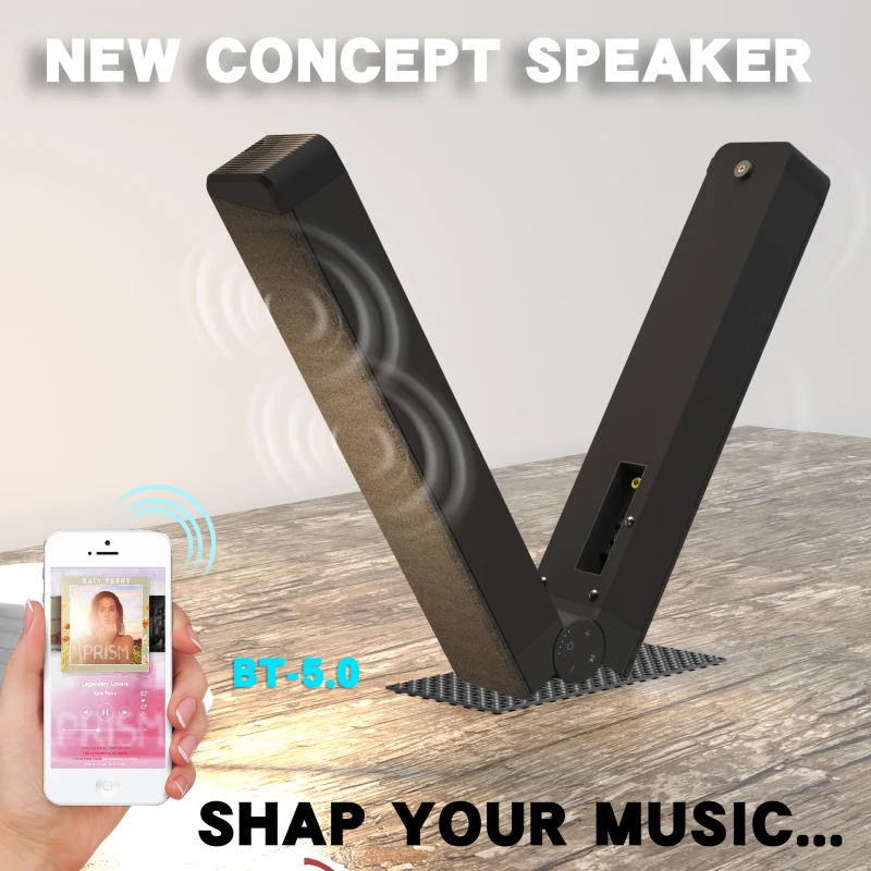 2023 Folding Creative Audio BS-53 Long Sound Blaster Echo Wall Portable Desktop Computer TV Wireless Bluetooth Speaker 40W Power