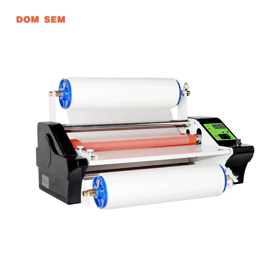 DOMSEM uv dtf film sticker roll to roll cold 30cm laminating machine A3 size format full automatic laminator