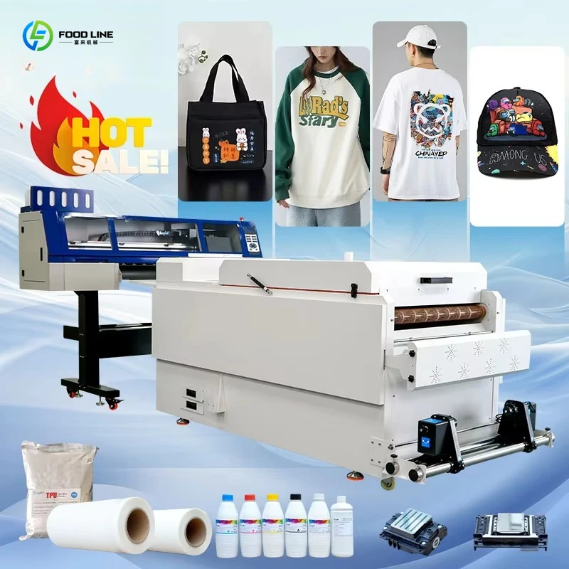 Customized High Quality Size 60cm 2 Heads High Speed Clothes printer Inkjet Garment DTF Printing Machine with i3200 printhead