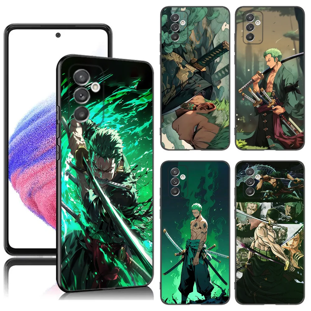 R-RoronoaES Z-Zoro Phone Case For Samsung S24,23,22,30,21,10,9,Ultra,Plus,Lite,FE,5G Black Soft Case