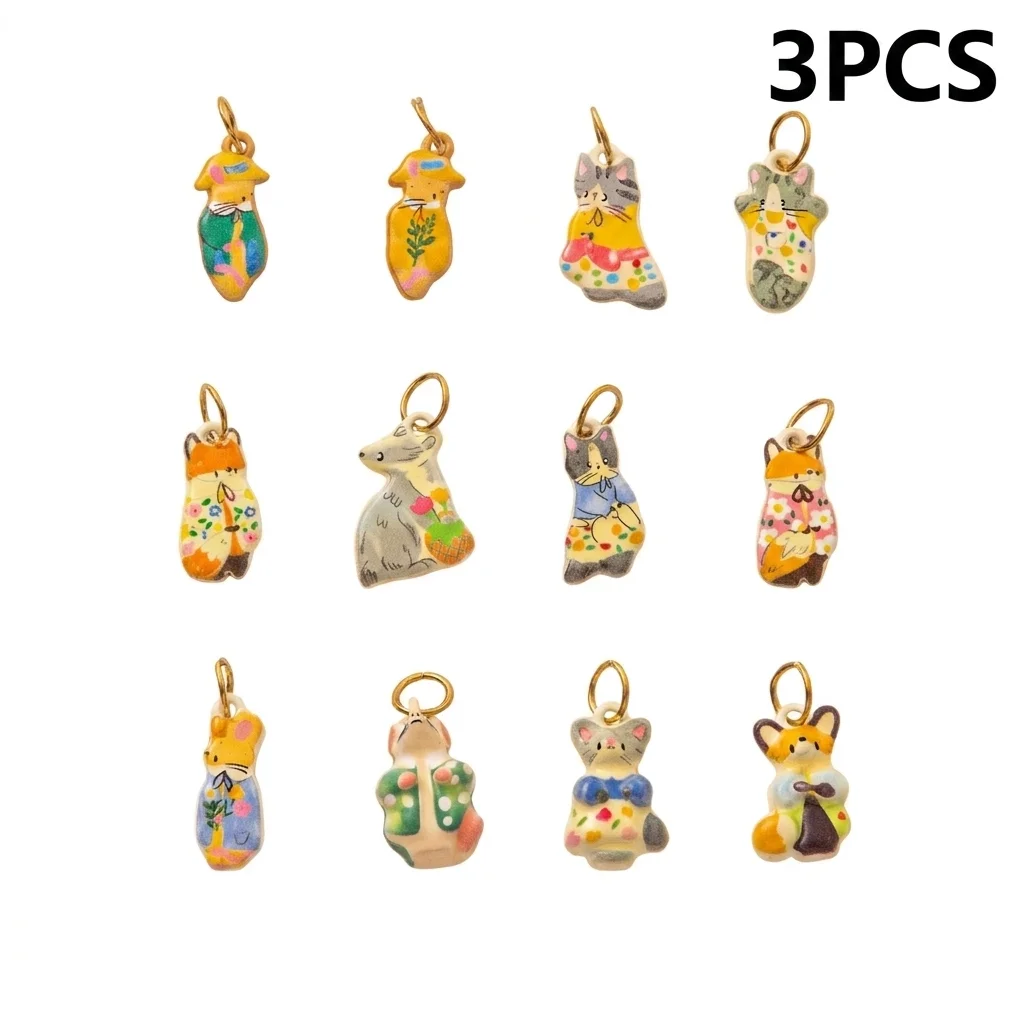 3 Stück einfache und beliebte neue Fox Groundhog 316 Edelstahl wasserdichte farberhaltende DIY-Anhänger-Charms für Schmuck – Detail 2