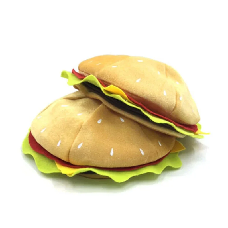 Unisex Men Women Funny Fast Food Costume Accessory Cheeseburger Cap Adult Hamburger Hat