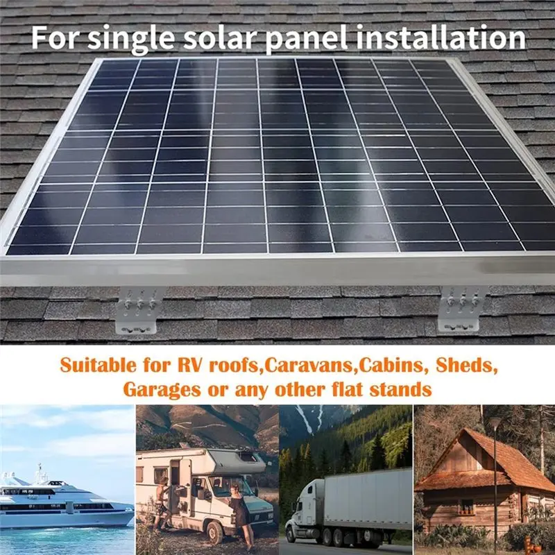 AB08-Adjustable Solar Panel Mounting Bracket 0-180° Tilt Adjustable PV Panel Bracket Solar PV Aluminum L Bracket For RV Roof