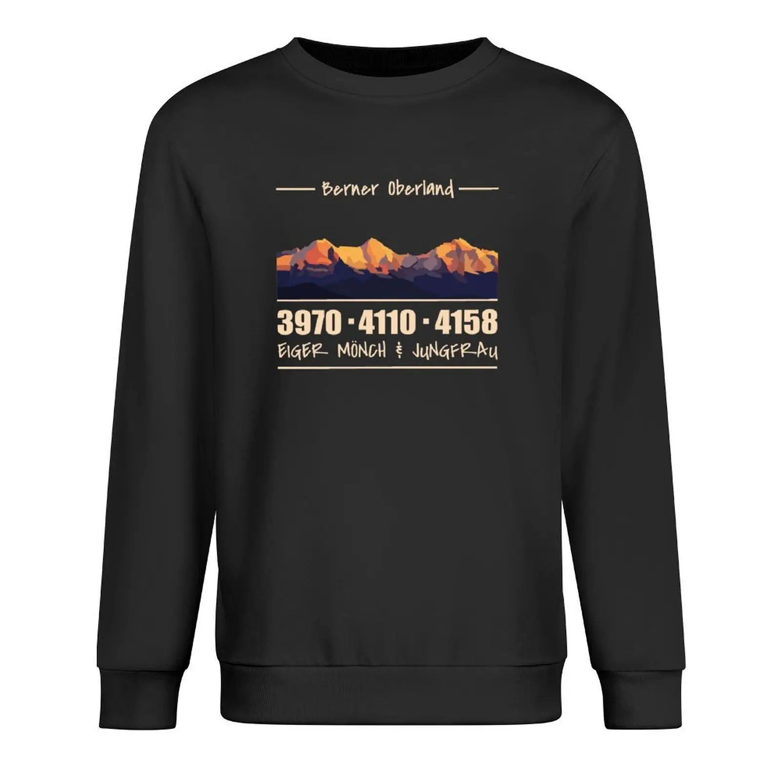 

Eiger Mnch Jungfrau Mountain Bernese Oberland Pullover men's sweat-shirt korean style clothes oversize sweatshirts