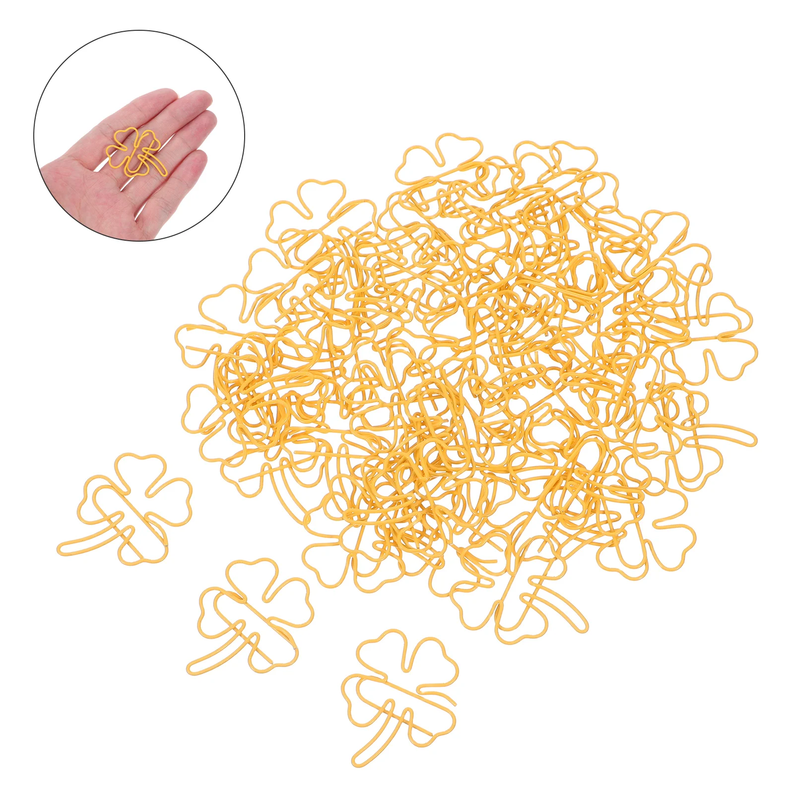 

50pcs Shamrock Paper Clips Cute Metal Bookmarks Fun Stationery Office Supplies Unique Document Organizing Clips For