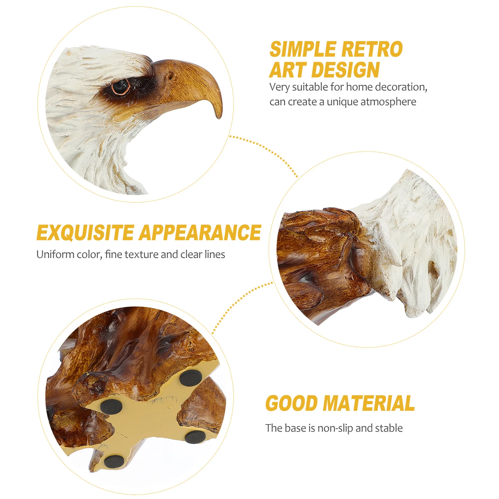 

1Pcs Eagle Head Resin Statue Creative Home Office Wine Cabinet Decoration High-Grade Materials Smooth Lines Vivid Appearance