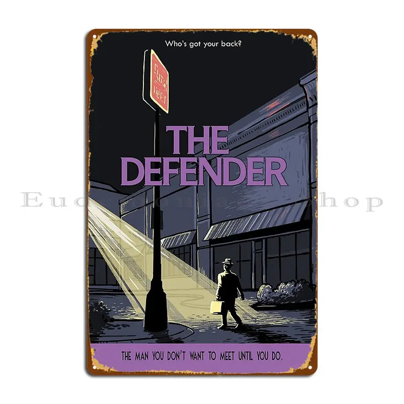 The Defender Metal Plaque Painting Wall Pub Custom Iron Rusty Tin Sign Poster