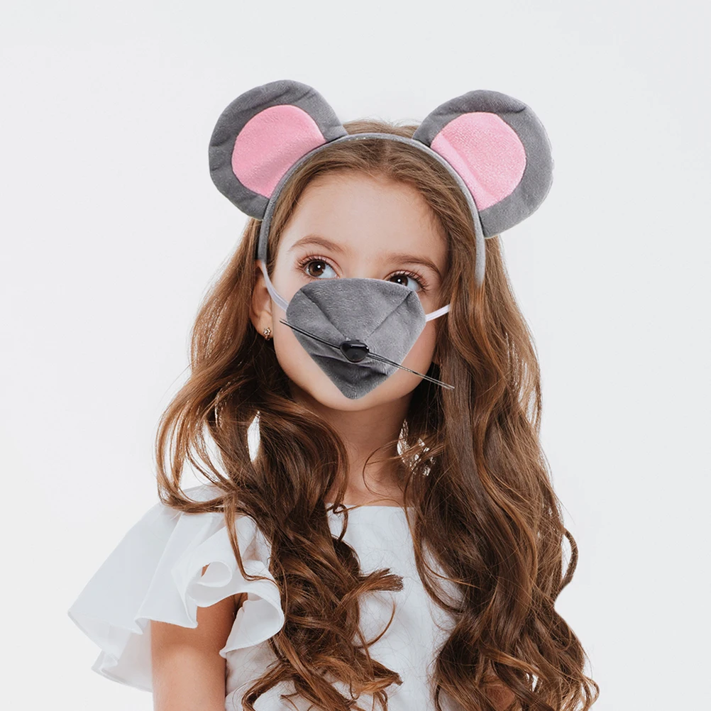 

Mouse Ears Headb Gray Animal Ears Hair Hoop Women Party Masquerade Carnival Cosplay Costume Accessories Holiday Gift
