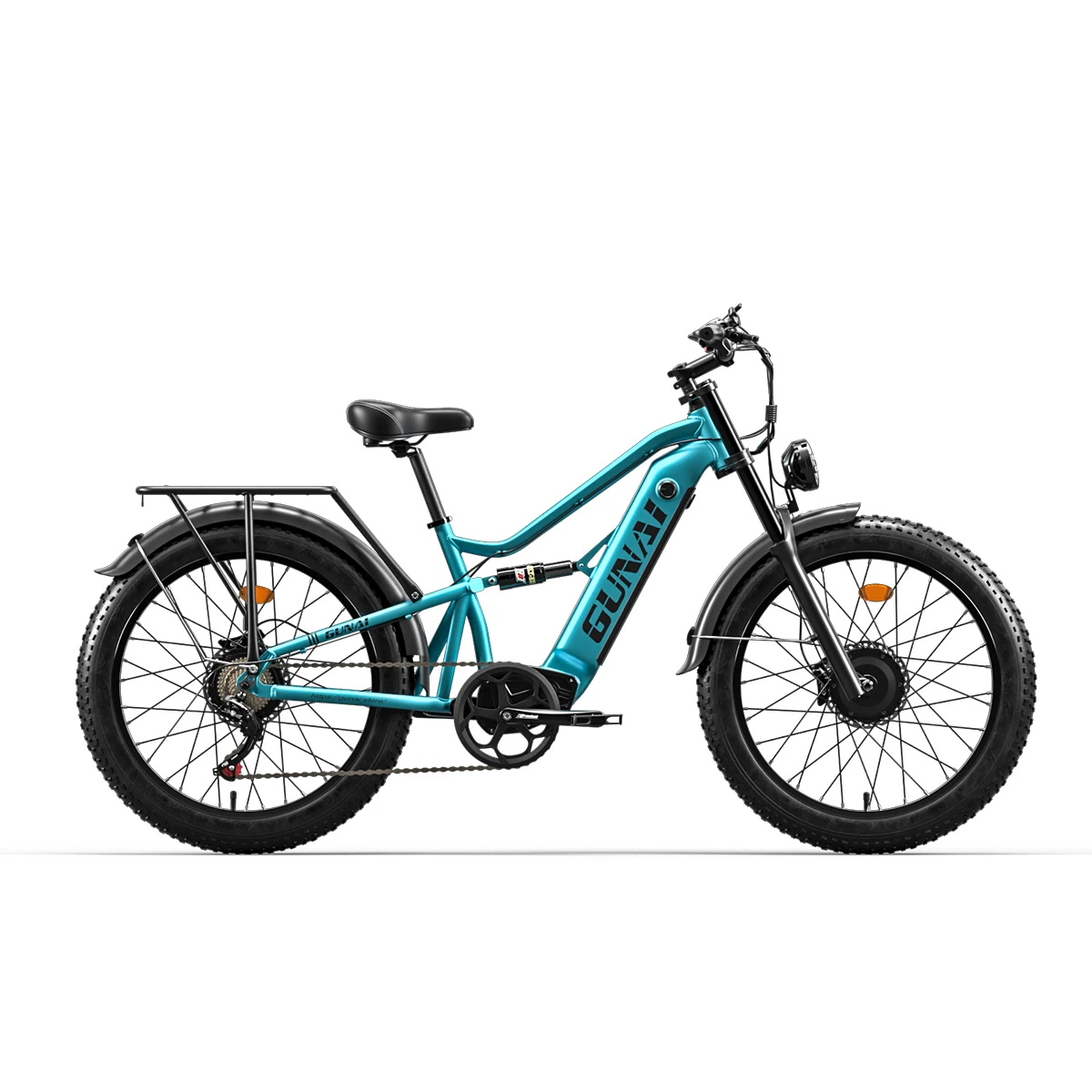 GUNAI M2 Ebike 2000W Dual Motors Electric Bike 26x4.0 Off Road Fat Tire Electric Bycicles with 130NM Torque 48V 17.5AH Battery