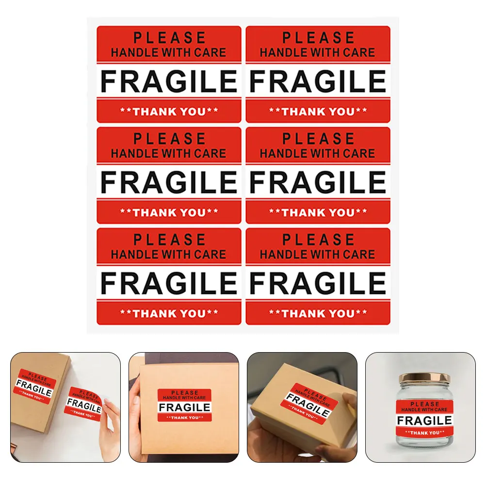 20 Sheets Fragile Warning Stickers Clear Adhesive Shipping Labels For Packaging Protection Fragile Items Glassware Electronics