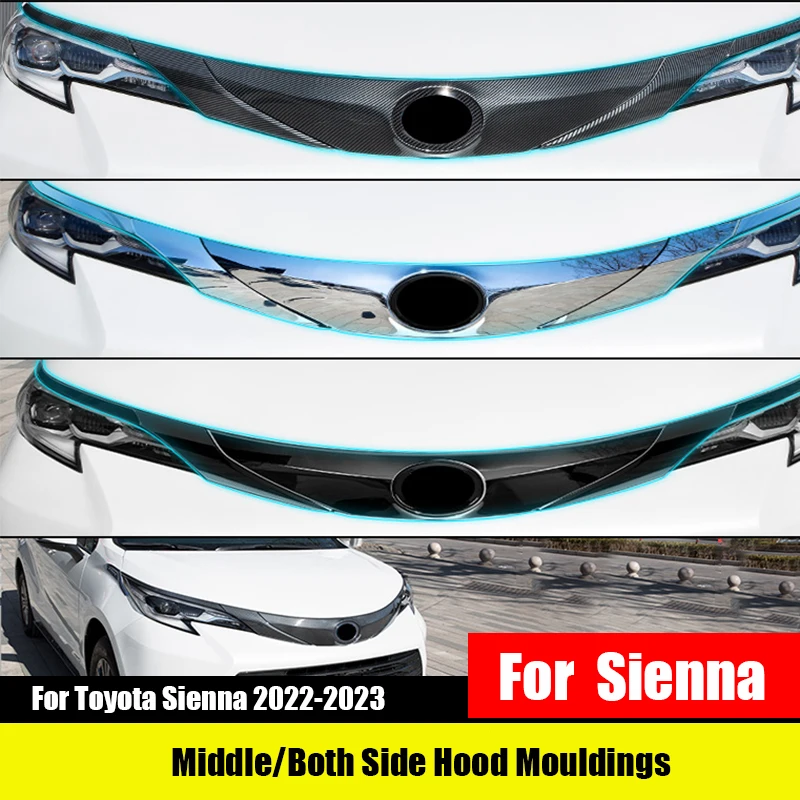 For Toyota Sienna 2022-2023 Decorate the front headlight eyebrow and stick it to the car accessory cover strip