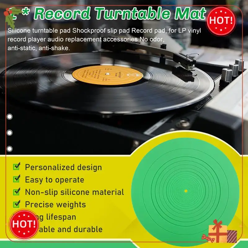 Durable-295Mm Silicone Turntable Mat Anti-Vibration Slipmat Record Mat For LP Vinyl Record Player Audio Replacement Accessory