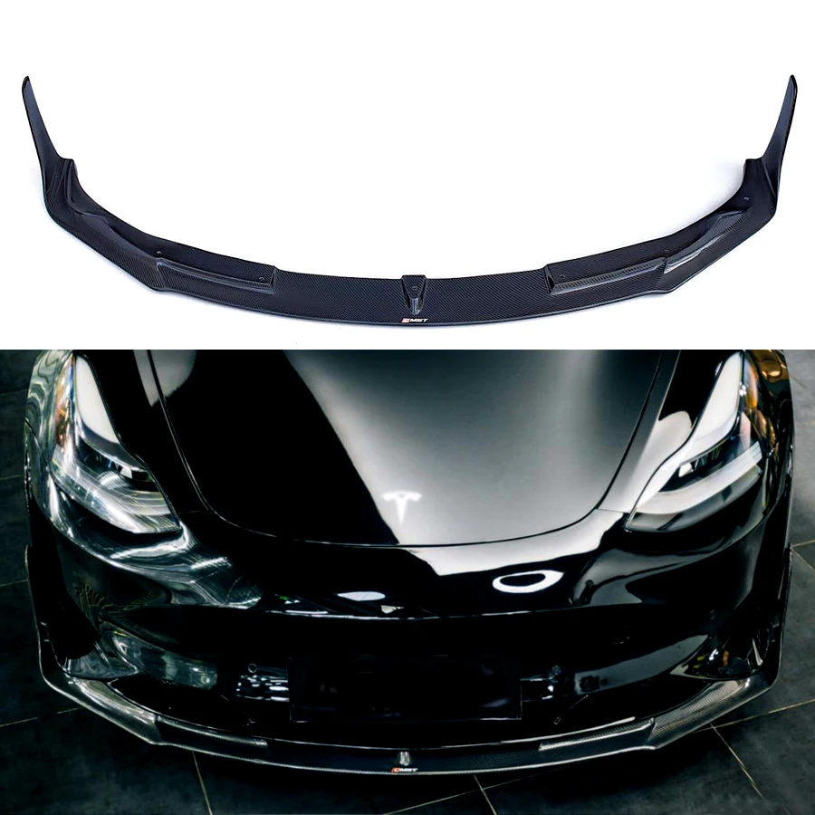 Hot selling Model 3 Carbon Front Bumper lip 2019-on New body kit Front lip for Cars Accessories wholesale