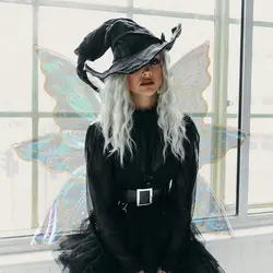 Funny Adults Fairy Wings Girls Sparkling Angel Wings Organza Butterfly Wings for Halloween Dress Up Party Favor Gift