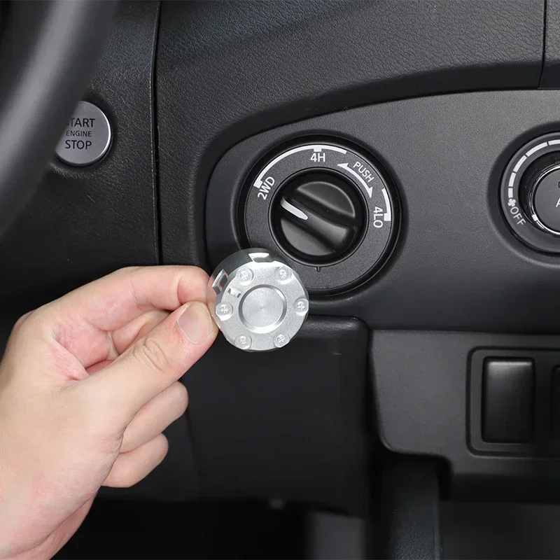 

For Nissan Frontier 2022+ Aluminum Alloy Car Interior Four-wheel Drive Mode Adjustment Knob Decorative Cover Auto Accessories