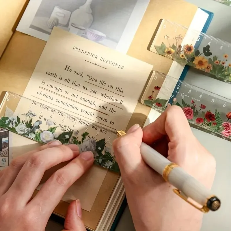 مسطرة مدرسية من الأكريليك الشفاف مقاس 15 سم مع أجهزة سنتيمتر - متينة وسهلة القراءة