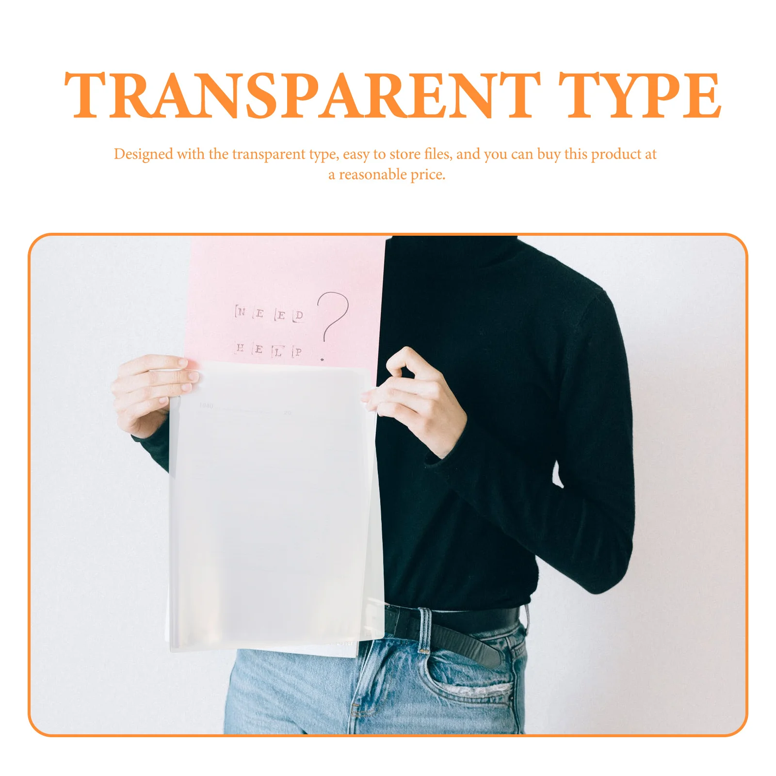 

Folder Storage Book Paper Organizer Document File Clear Folders with Pockets Plastic Holder Office