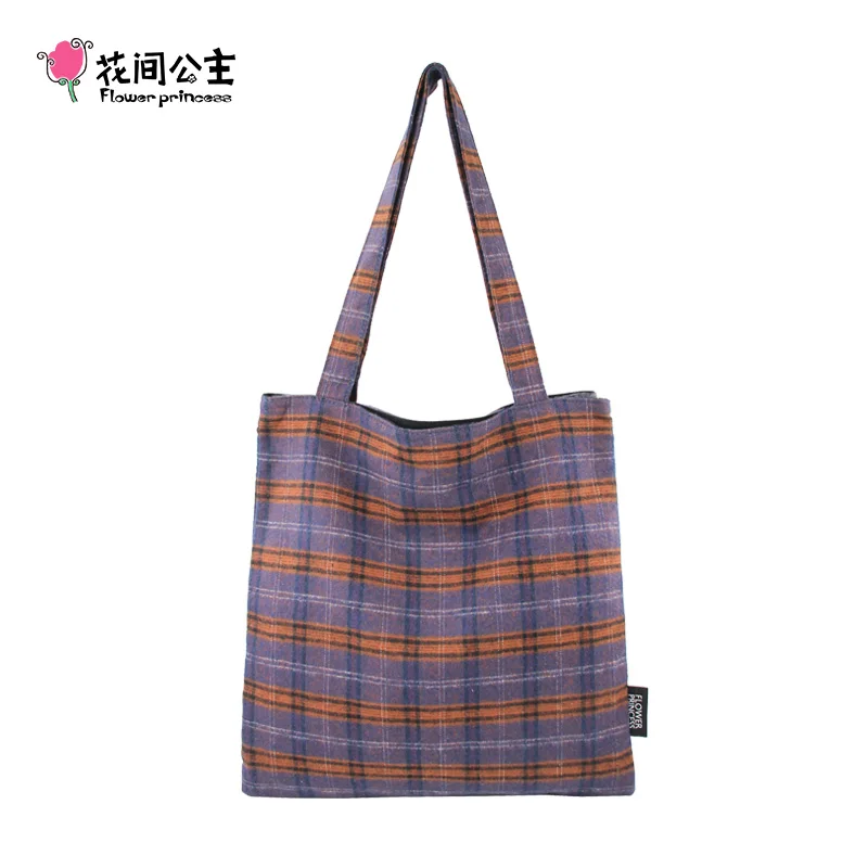 Flower Princess SHADE&GRID 2025 Women's Bag Autumn/Winter New Style Grid Shoulder Bag Fashion Commuter Travel Tote Bag