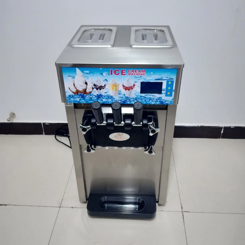 Machine à Crème Glacée 1200W, Équipement pour Bar, Magasin de Thé au Lait, Trois Saveurs