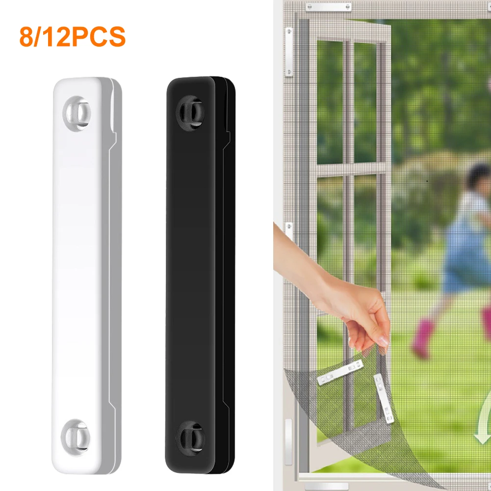 8/12pcs Magic Window Screen Clips Punch free Magnets for Mosquitoe Screen Window Screen Insect Protection Netting Buckle Clip