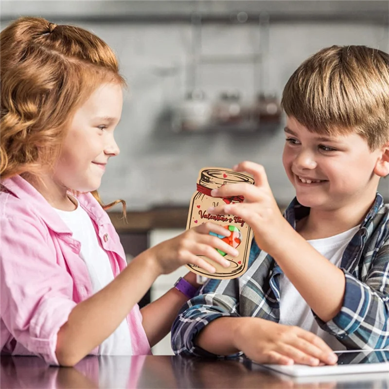 AM-48 szt. Kartki walentynkowe dla dzieci, zabawny zestaw do wymiany w klasie na Walentynki, trwałe, łatwe w montażu