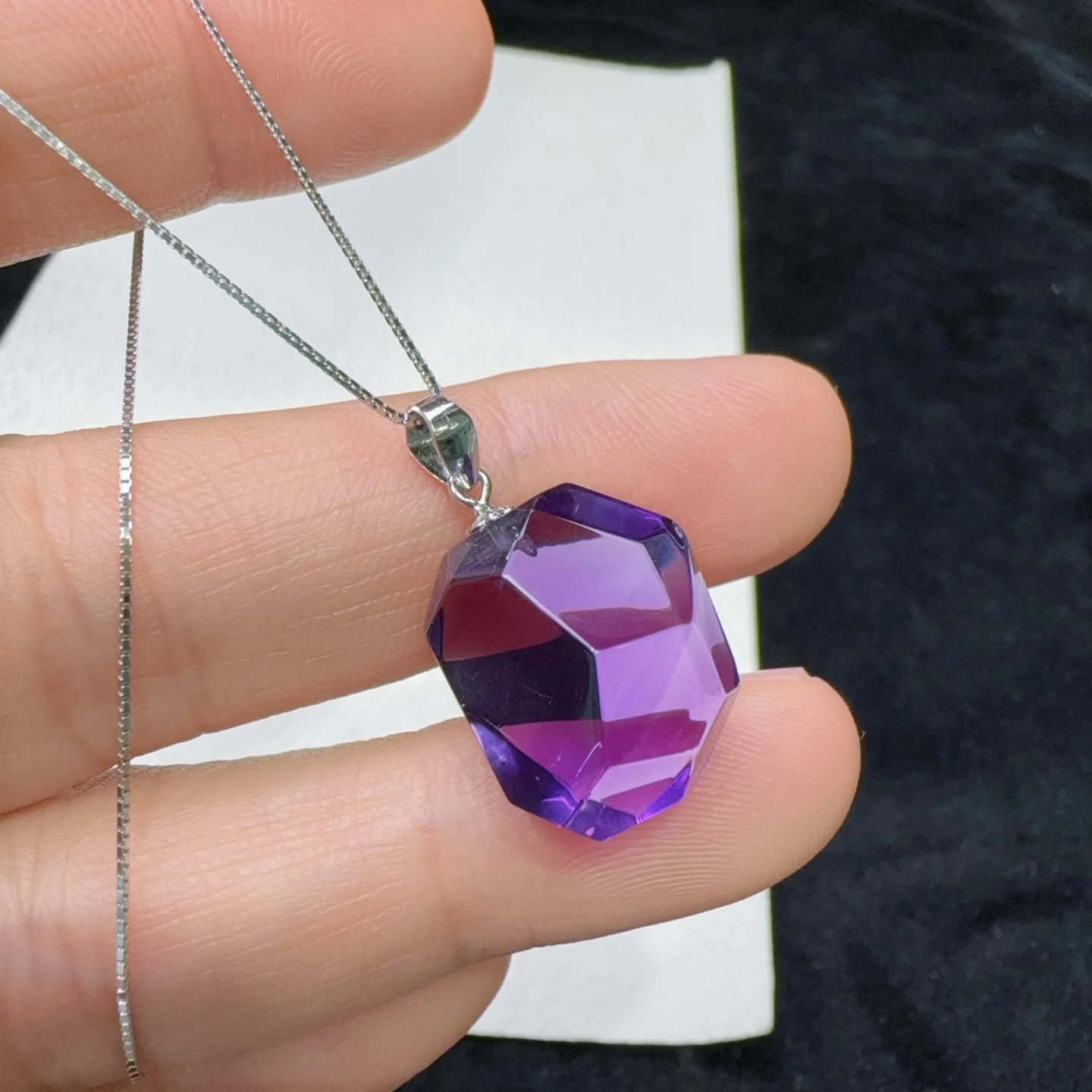 

Natural Purple Amethyst Quartz Pendant Heart Love Women Men 17.14.11mm Faceted Amethyst Fashion Necklace Jewelry AAAAA