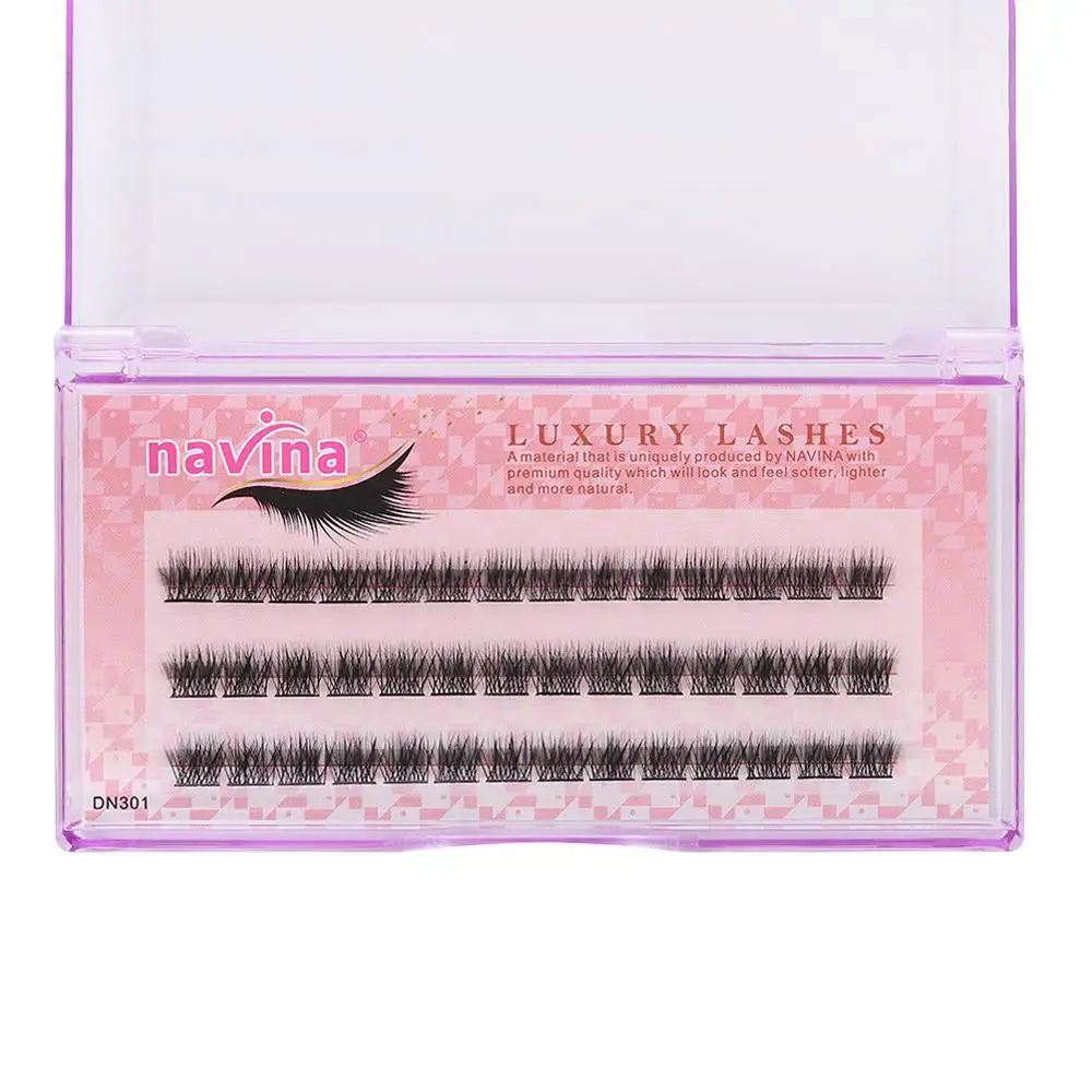 42 Cluster/scatola Definizione audace Ciglia finte Estensione ciglia individuali naturali annodate lunghe/senza nodi