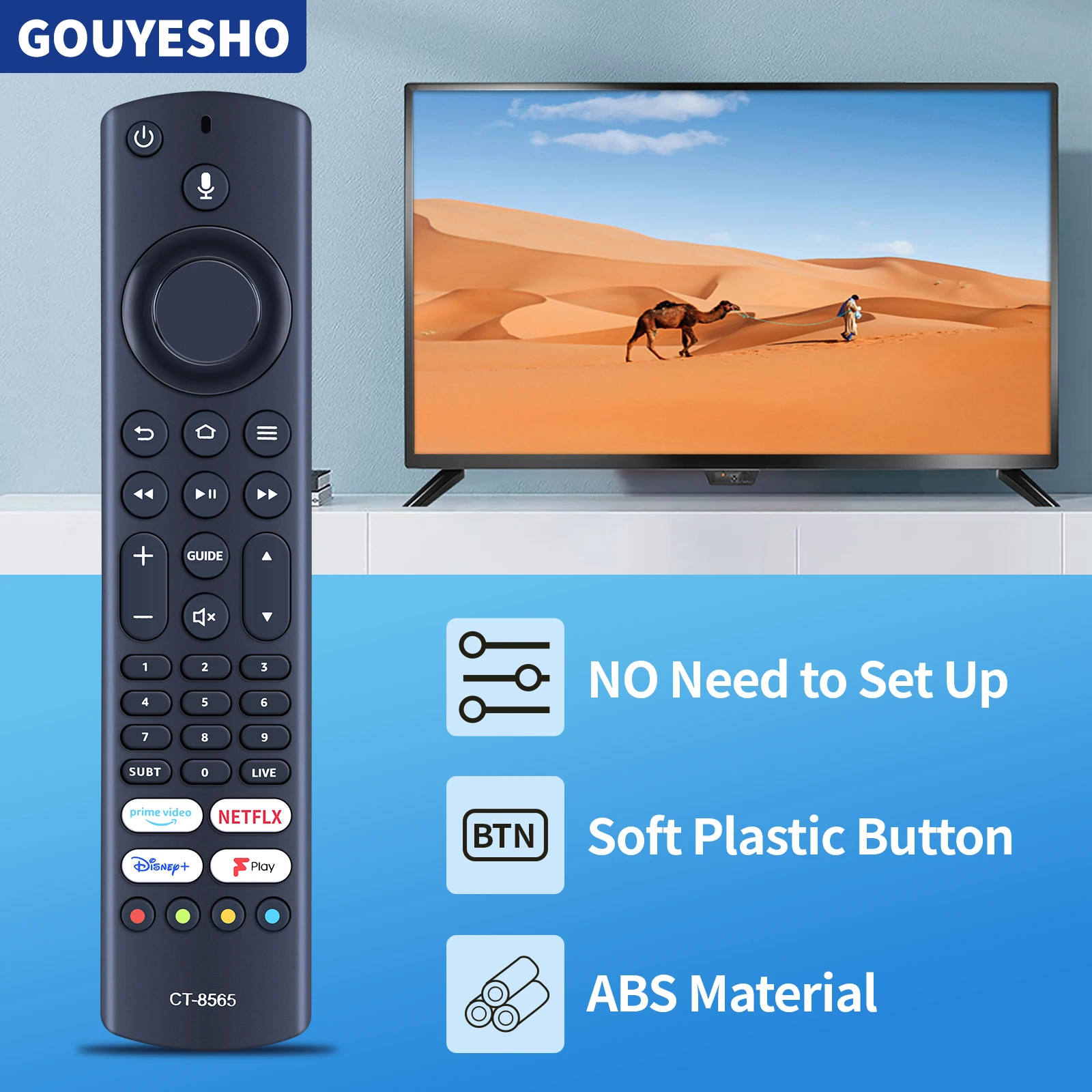 New Replaced Remote Control Fit For TOSHIBA JVC CT-8565 UF3D Ferguson F4320AFR and JVC RM-C3255 and Xiaomi tv f2 without voice