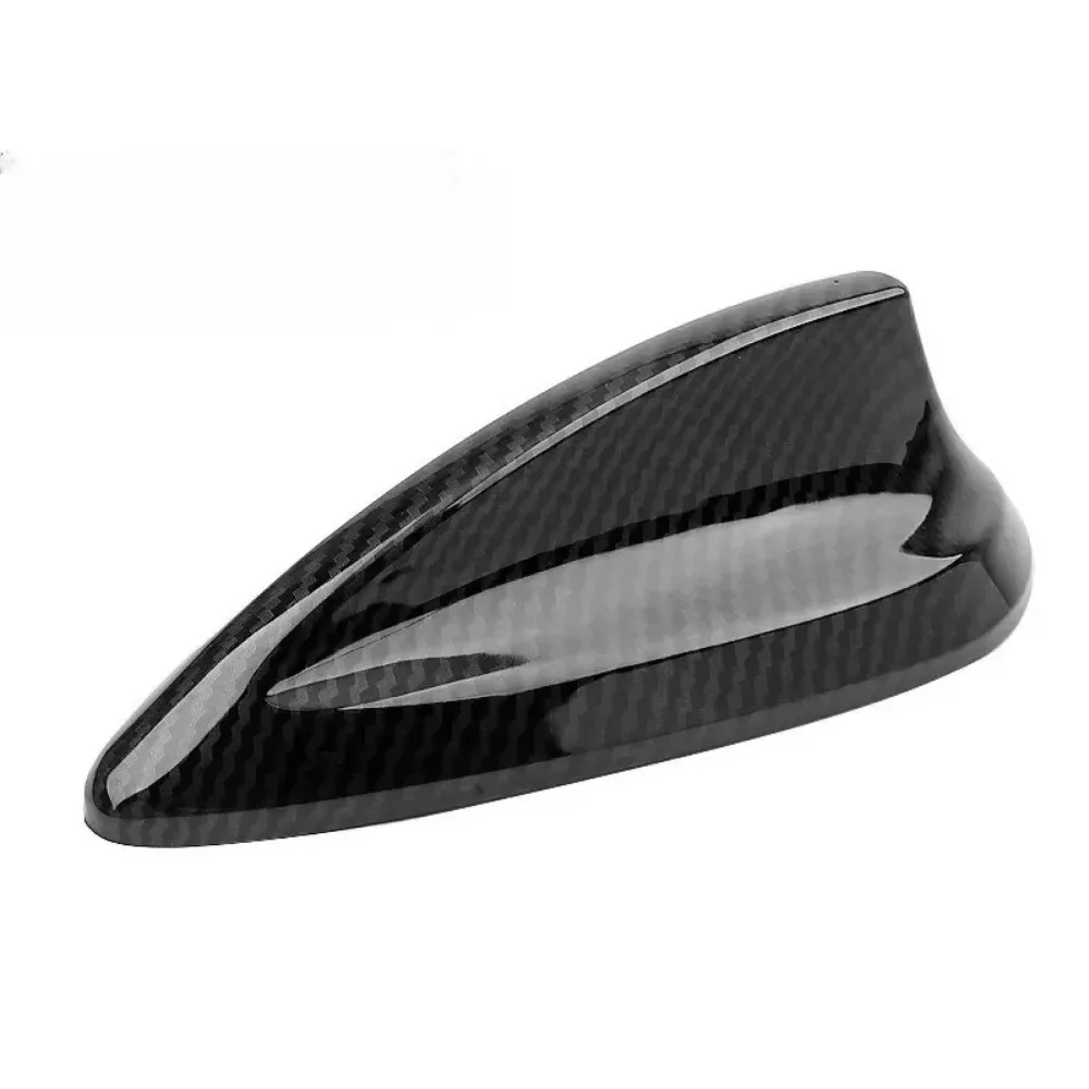 For Carbon Fiber LookCar Roof Top Mount Shark Fin Aerial Signal Amplifier Aerial UniversalToppers Auto Radio AM FM Antenna Poq