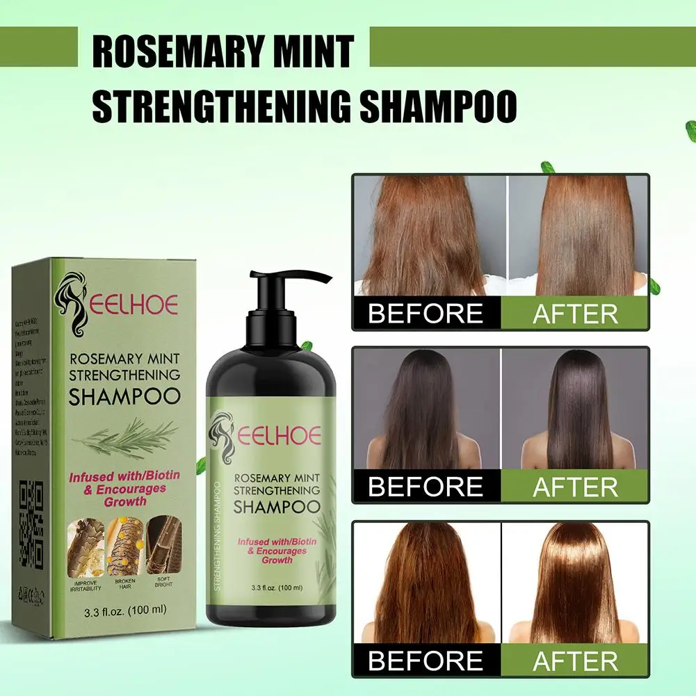 Rosemary Mint-Champú hidratante para el cabello, acondicionador y cuidado del cabello, suave, seco, Frizz, refrescante, 100ml