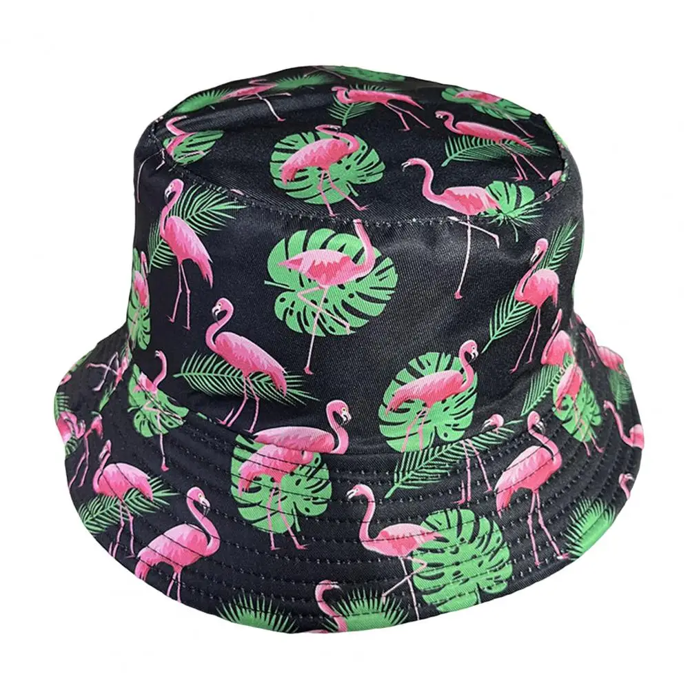 Summer Sun Hat Flamingo Print Fisherman Hat for Uv Outdoor Activities Unisex Sun Cap for Travel Camping Foldable Brim