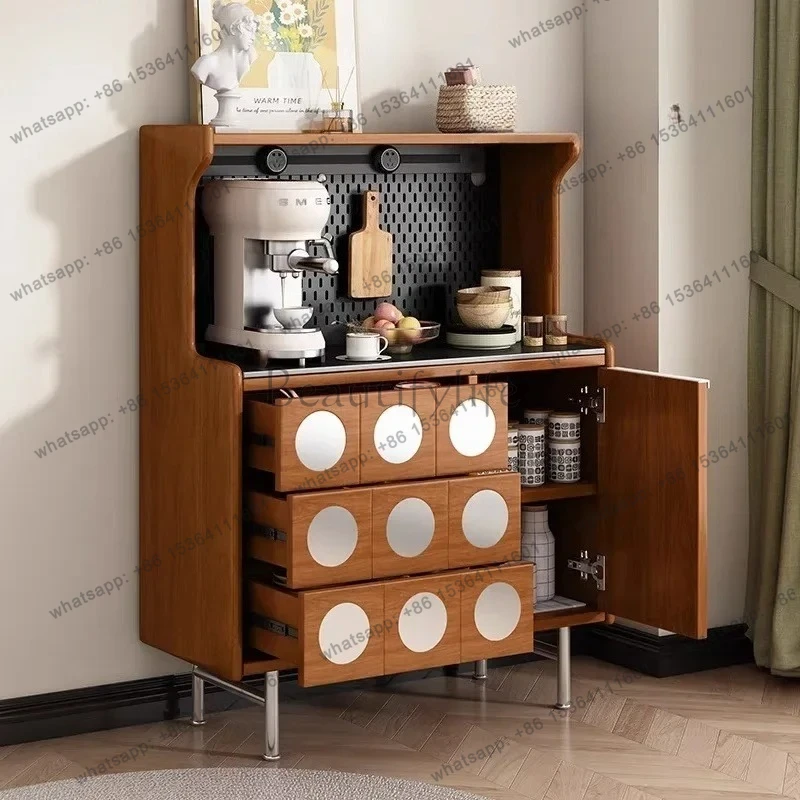

yj21 Nordic medieval dining side integrated retro tea cabinet storage coffee side cabinet living room solid wood cabinet