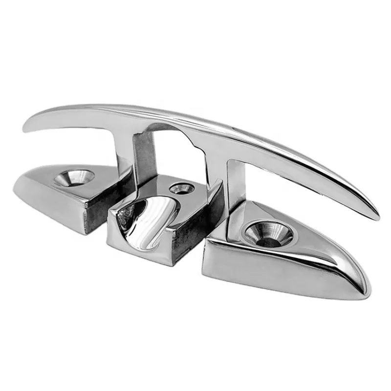 316 Stainless Steel Boat Folding Cleat Dock Hardware Flip Up Dock Cleat Boat Hook for Docking 5/6 Inch