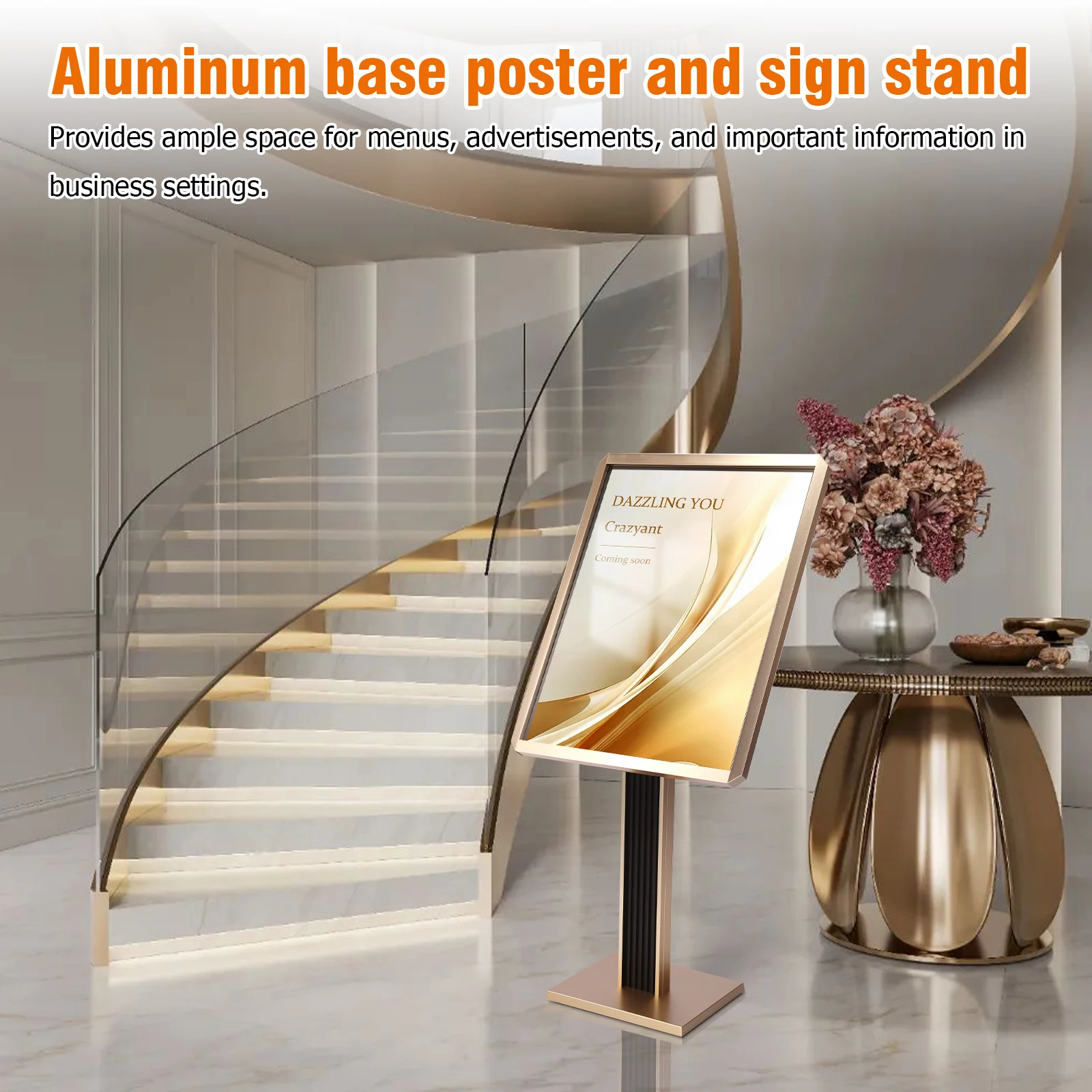 Schilderhalter-Ständer 20x27 Zoll/24x31,5 Zoll Freistehender Schilderhalter mit Schnapprahmen-Display für Einkaufszentren, Schulen, Restaurants