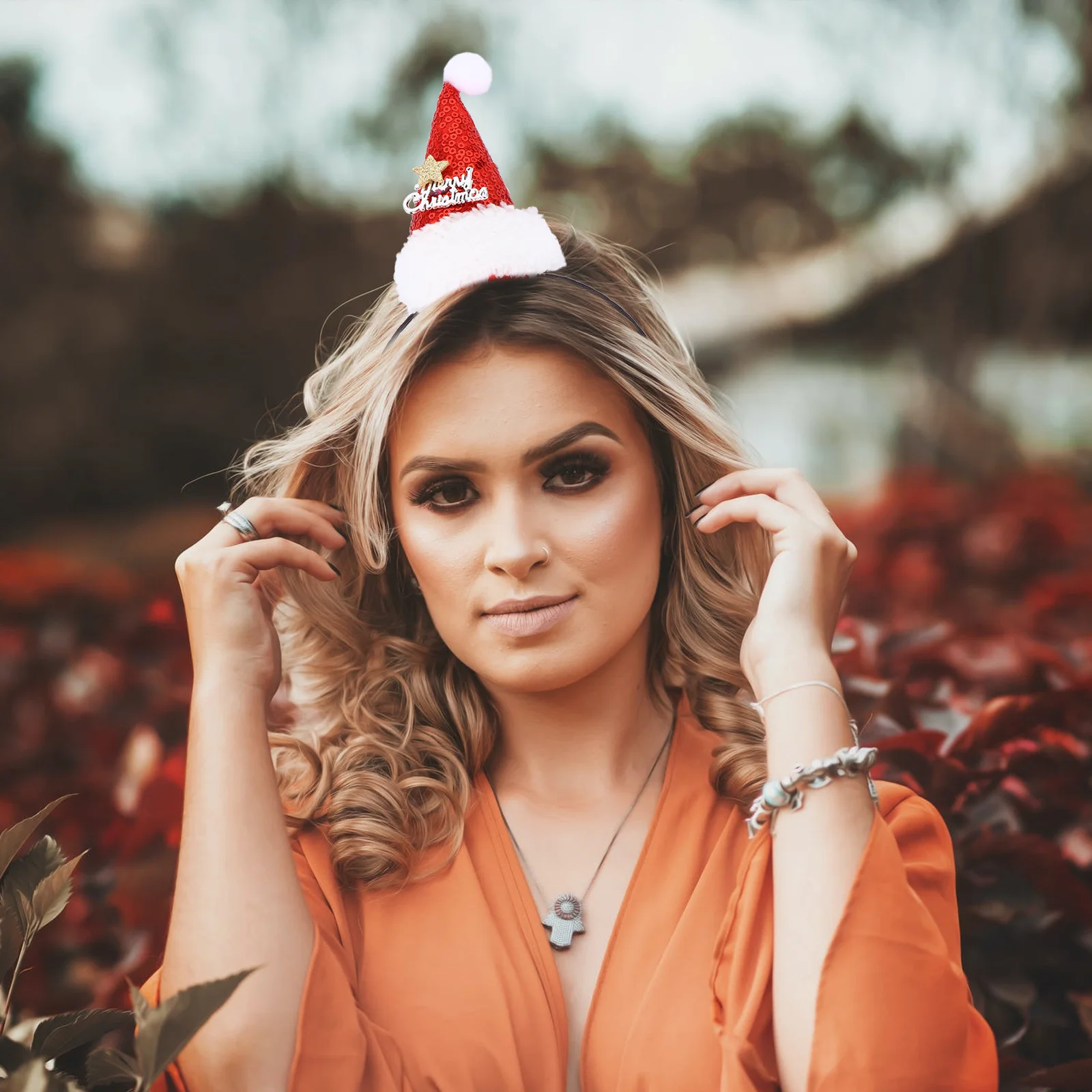 

4Pcs Christmas Headband Lovely Cartoon Design Lightweight Festive Hair Hoop for Adults Xmas Party Costume Accessory Holiday