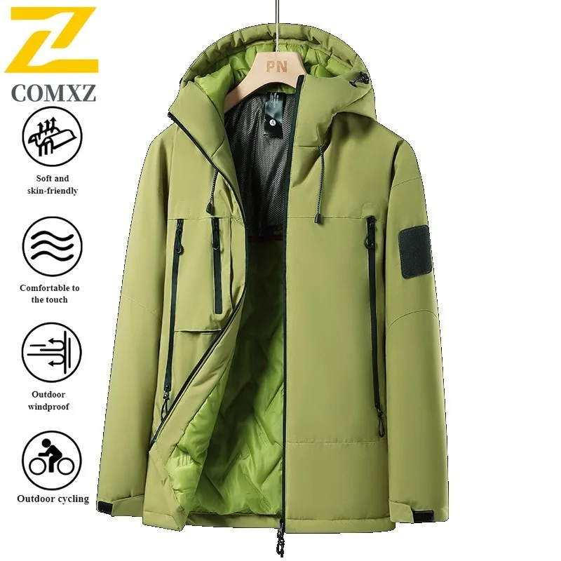 "EiAO سترة واقية من الجرافين ساخنة الرجال مقنعين الشتاء سترة مقاوم للماء يندبروف الحرارية معطف في الهواء الطلق للتخييم الصيد 2025 #3