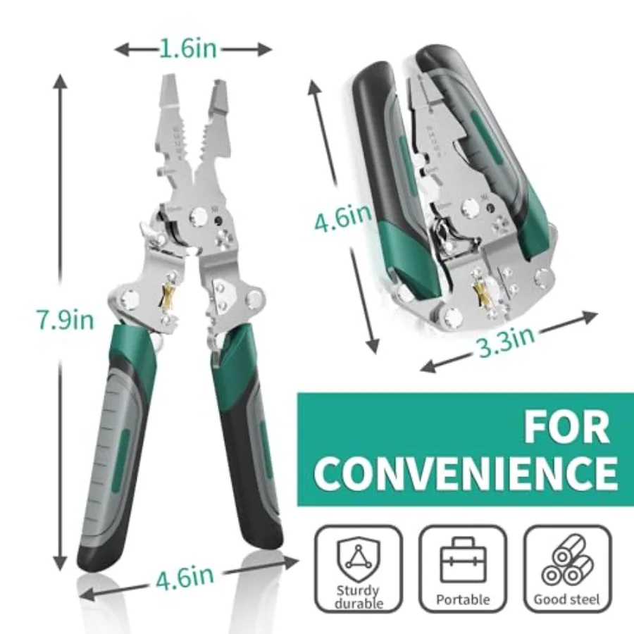 18 in 1 Wire Stripper Cutter Foldable Tool with Portable Storage Bag Multifunctional Foldable Crimper and Stripper Electrical P