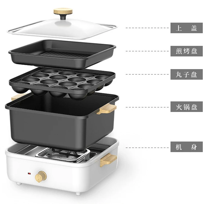 متعددة الوظائف شواء هوتبوت Fivestage التحكم في درجة الحرارة الكهربائية هوتبوت المنزلية سبليت الكهربائية إناء/ قدر باخرة طباخ
