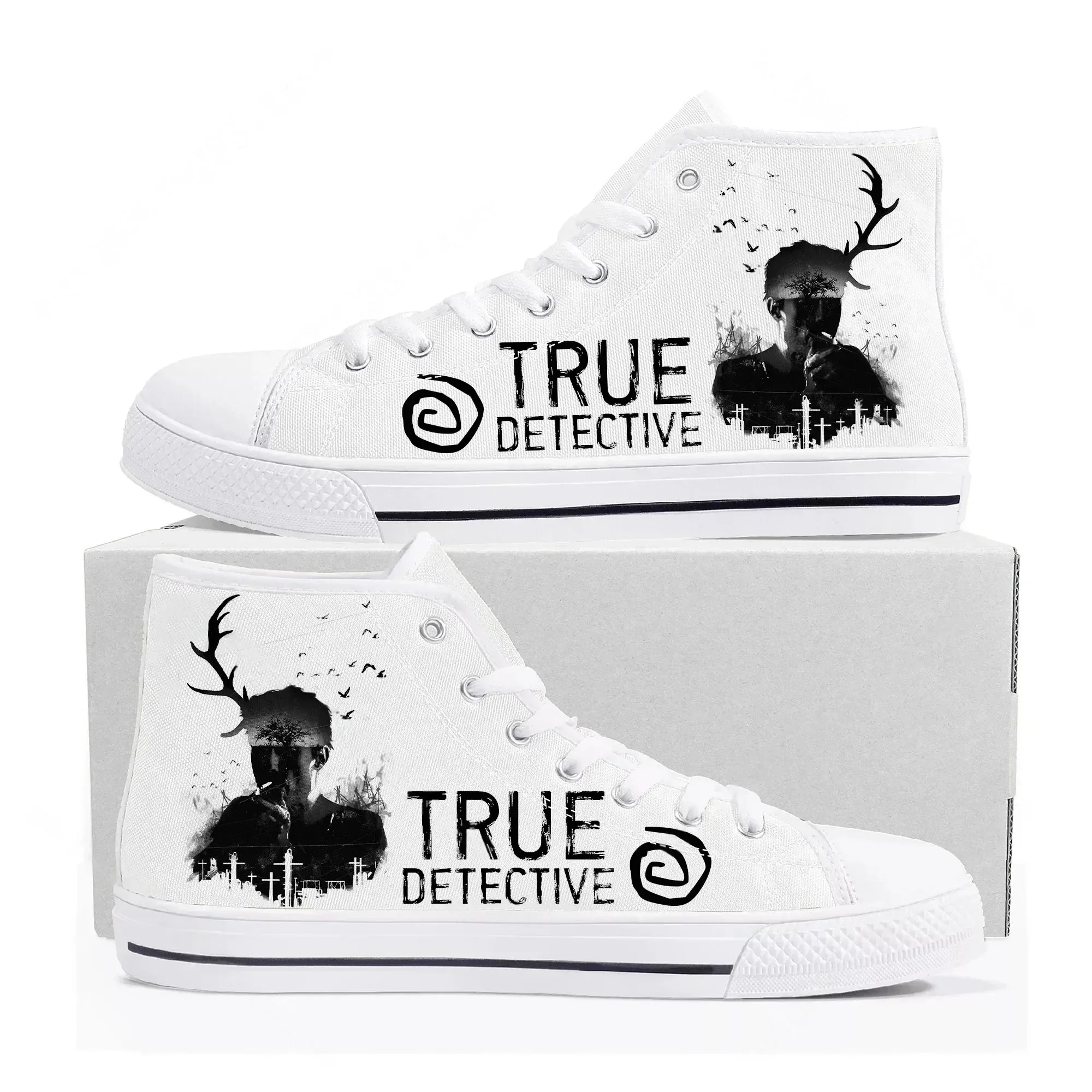 

True Detective High Top Sneakers Mens Womens Teenager Canvas High Quality Sneaker Casual Custom Made Shoes Customize DIY Shoe