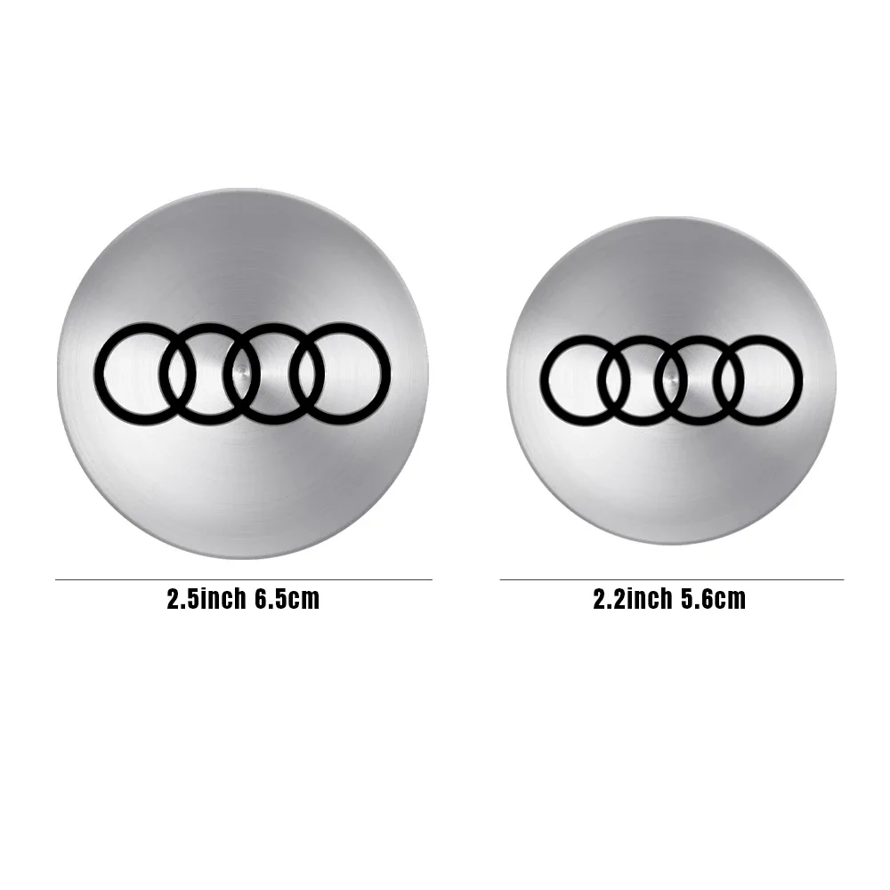 4pcs/lot 56/65mm Wheel Hub Cap Emblem Sticker Car Decoration for AUDI A3 A4 B7 B8 B9 A5 A6 A7 A8 Q1 Q2 Q3 Q5 Q7 Q8 TT RS R8